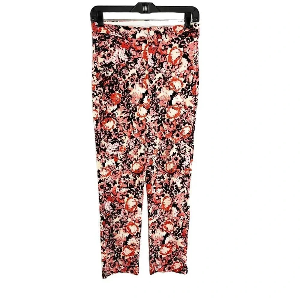 Lysse Multicolor Floral Slim Leg Pants Women's Size Medium